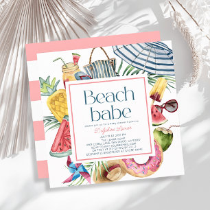 Tropische Paraplu Donut Baby Shower Strandmeisje Kaart