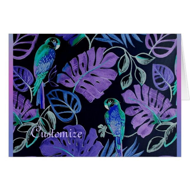 Tropische Parrot-kaart (Voorkant Horizontaal)