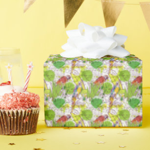 Tropische parrots cadeaupapier