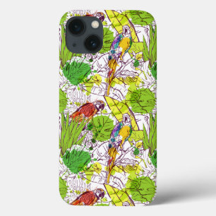 Tropische parrots iPhone 13 hoesje