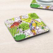 Tropische parrots onderzetter (Linkerzijde)