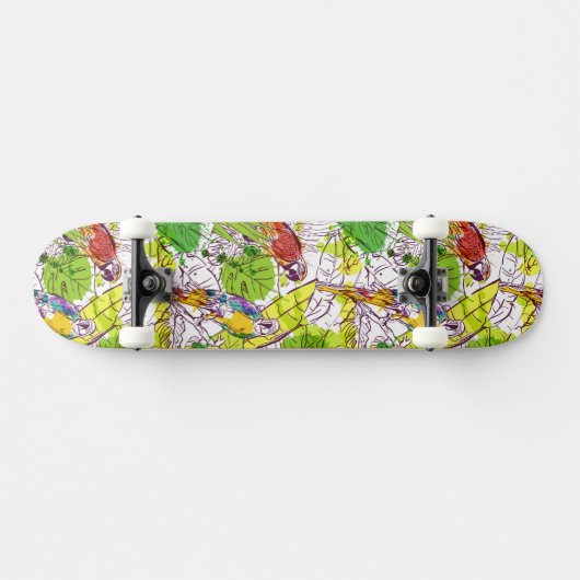 Tropische parrots skateboard (Horizontaal)