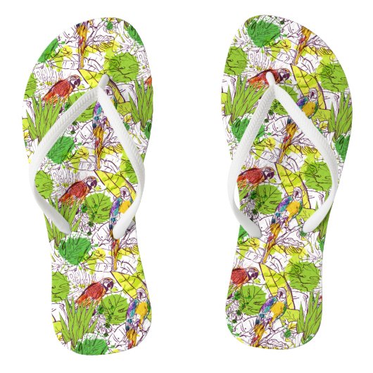 Tropische parrots teenslippers (Voetbed)