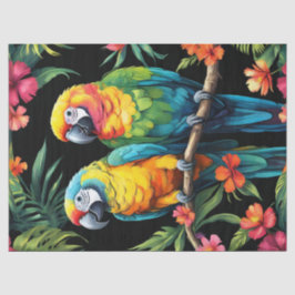 Tropische parrots tissuepapier