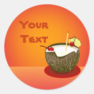 Tropische partij Coconut Drink Sticker