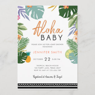 Tropische partij Luau Aloha Cubaans Baby shower Kaart