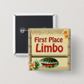 Tropische Partij Tiki Limbo Button 1e plaats (Voorkant /achterkant)