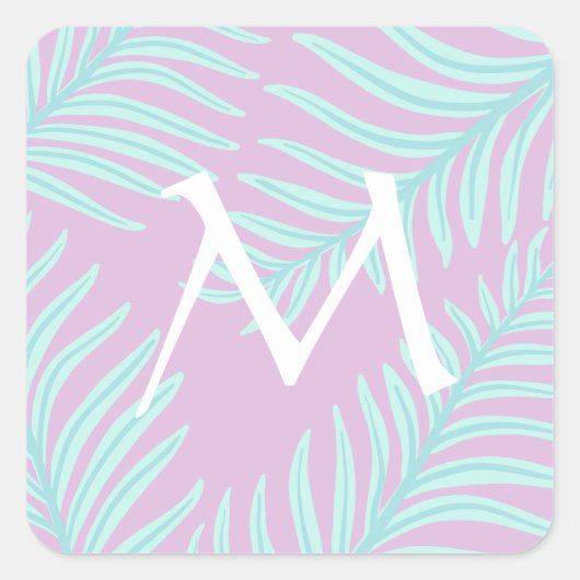 Tropische pasta-monogram Sticker (Voorkant)