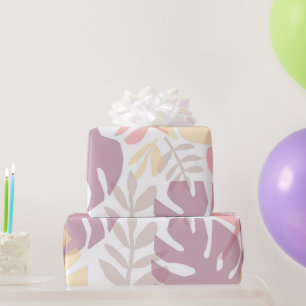 Tropische Pastel Gele Lavendel Monstera Bladeren Cadeaupapier
