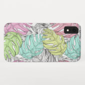 Tropische pastel monstera leaf waterverf Case-Mate iPhone case (Achterkant (horizontaal))