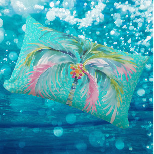 Tropische Pastel Palmboom Binnen Buiten Accent Kussen
