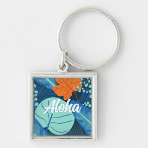 Tropische patronen Plant Art Plant Life Art Sleutelhanger