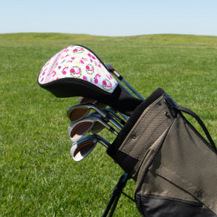 Tropische Patroon, Flamingo's, Bloemen, Jouw naam Golfheadcover