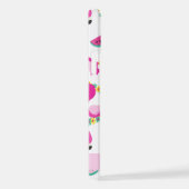 Tropische Patroon, Flamingo's, Bloemen, Jouw naam iPhone Hoesje (Rechterkant)