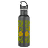 Tropische patroongele Florals Waterfles (Achterkant)