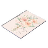 Tropische perzik hibiscus bloemen notitieboek (Linkerzijde)