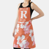 Tropische perzik hibiscus gepersonaliseerd schort (Insitu)