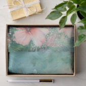 Tropische Perzik Witte Hibiscus Bloemige Liefde Tissuepapier (Geschenk)