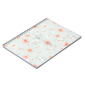 Tropische perzik witte hibiscusbloemen notitieboek (Linkerzijde)