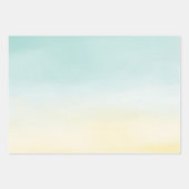 Tropische perzikkleurige gele hibiscusbloemen Mint Inpakpapier Vel (Voorkant 3)