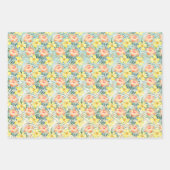 Tropische perzikkleurige gele hibiscusbloemen Mint Inpakpapier Vel (Voorkant)