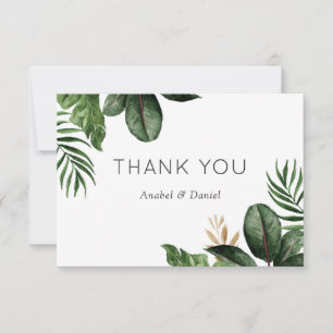 Tropische Philodendron Palm Weddenschap Hartelijk  Bedankkaart