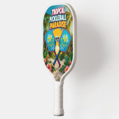 Tropische Pickleball Fun Paddle – Palmbomen & Hibi (Links)
