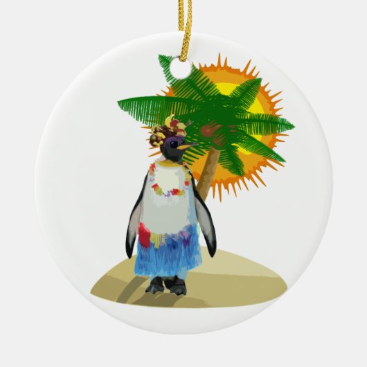 Tropische pinguïn keramisch ornament (Voorkant)