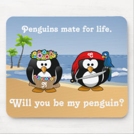 Tropische pinguïns Couple Hula Pirate Island Beach Muismat