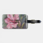 TROPISCHE PINK HIBISCUS PERSONALISEERD BAGAGELABEL (Achterkant horizontaal)