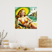 tropische pinup poster (Keuken)