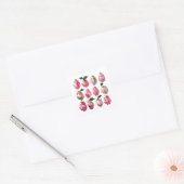 Tropische Pitaya Waterverf kunst Vierkante Sticker (Envelop)