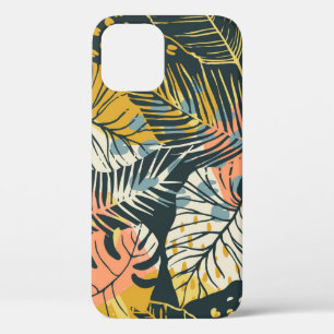Tropische planten: abstract kunstpatroon. iPhone 12 hoesje
