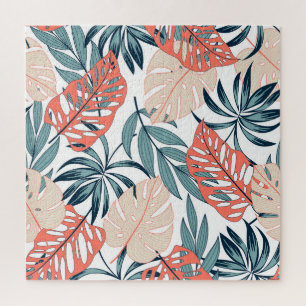 Tropische Planten bladeren Mode print Legpuzzel