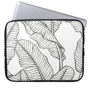 Tropische planten, bloemen, oerwoud schets. laptop sleeve