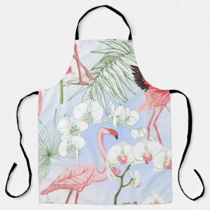 Tropische planten en bloemen. Naadloos patroon, ba Schort