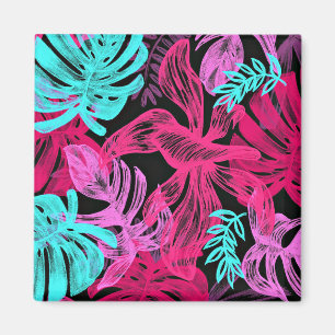 Tropische planten in vetgedrukte kleuren magneet