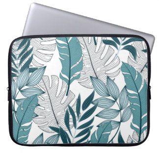 Tropische Planten laat behang achter. Laptop Sleeve