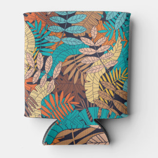 Tropische planten, palmbladeren, naadloos patroon. blikjeskoeler