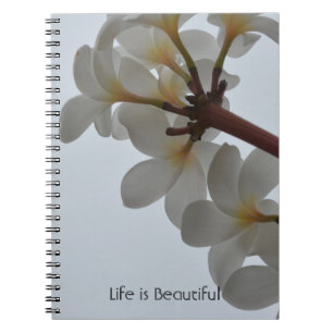 Tropische Plumeria Bloemen Kauai (mijn fotografie) Notitieboek