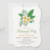 Tropische Plumeria Uitnodiging van het Pensioenfee (Voorkant)