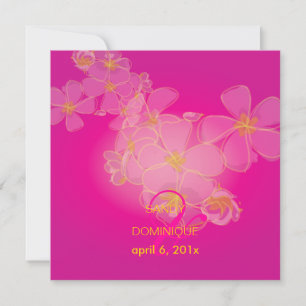 Tropische/plumerias/bestemmings bruiloft kaart