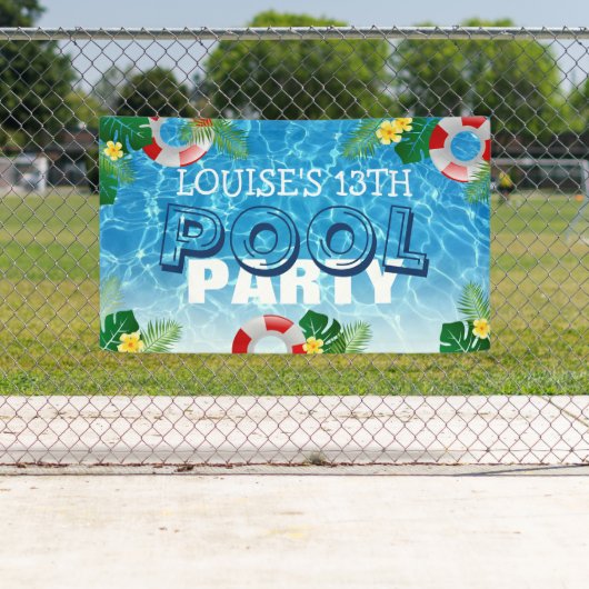 Tropische pool | Kinderen van Birthday Spandoek (Insitu)