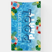 Tropische pool | Kinderen van Birthday Spandoek (Verticaal)