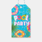 Tropische Pool Party Verjaardag Cadeaulabel (Achterkant)