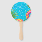Tropische Pool Party Verjaardag Handwaaier (Achterkant)