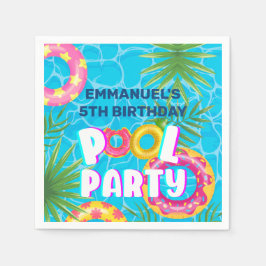 Tropische Pool Party Verjaardag Servet