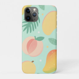 Tropische Pop Hoesje – Pastel Ananas & Mango Print