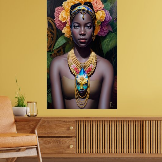 Tropische prinses met groot ketting poster (Woonkamer 2)
