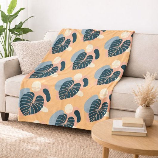 Tropische print fleece deken